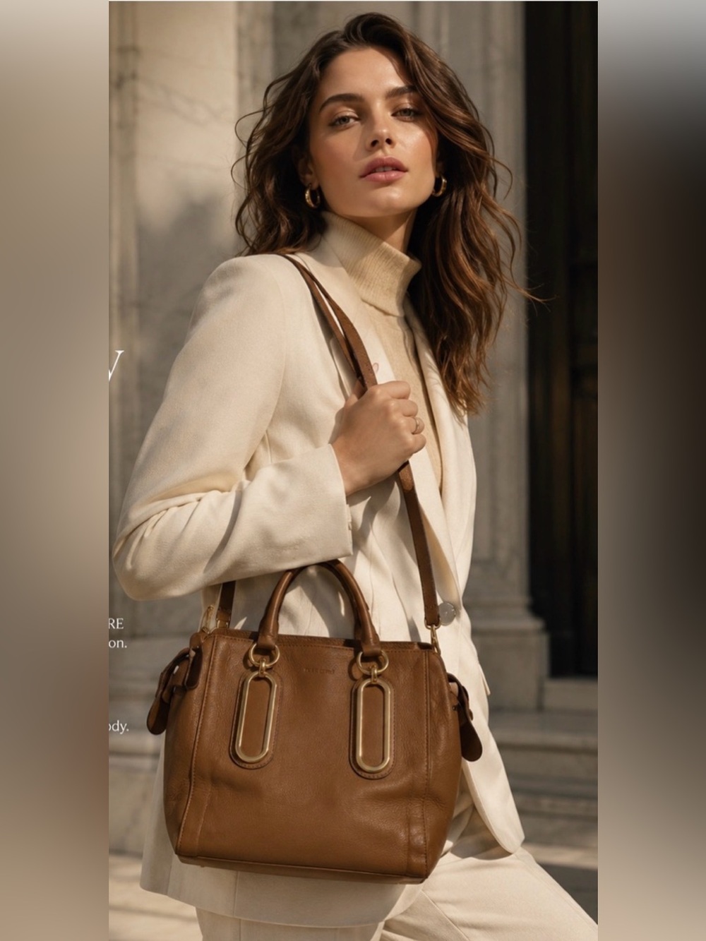 See by Chloé Leather Satchel Bag Brown Gold Hardware Crossbody